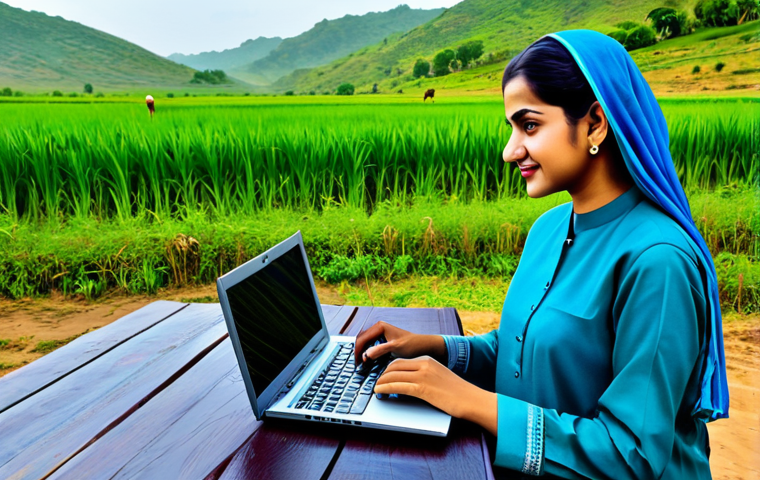 농촌관광지도사 직무 인터뷰 - Skills Showcase**
Prompt: "A confident professional, fully clothed in a modest shalwar kameez, expe...