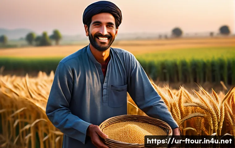 농촌관광지도사와 고객 관계 관리 - **Prompt:** A heartwarming scene of a male tourist, dressed in casual, modest attire, joyfully parti...