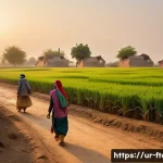 농촌관광지도사로서의 성장 스토리 - Rural Morning Serenity in a Punjabi Village**
"A tranquil, photorealistic scene depicting an early ...